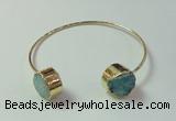 CGB733 15mm coin druzy agate gemstone bangles wholesale