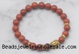 CGB7352 8mm red jasper bracelet with buddha for men or women