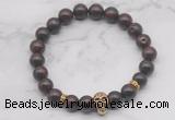 CGB7353 8mm brecciated jasper bracelet with skull for men or women