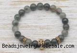 CGB7363 8mm blood jasper bracelet with skull for men or women