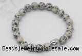 CGB7368 8mm dalmatian jasper bracelet with buddha for men or women