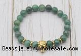 CGB7381 8mm African jade bracelet with tiger head for men or women