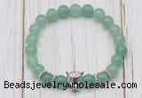 CGB7385 8mm green aventurine bracelet with leopard head for men or women