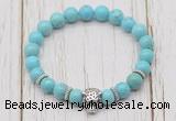 CGB7392 8mm blue howlite bracelet with tiger head for men or women