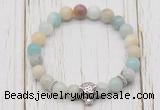 CGB7393 8mm amazonite bracelet with tiger head for men or women