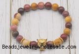 CGB7398 8mm mookaite bracelet with leopard head for men or women