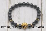 CGB7404 8mm golden obsidian bracelet with lion head for men or women