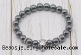 CGB7407 8mm hematite bracelet with tiger head for men or women