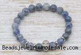 CGB7415 8mm blue spot stone bracelet with skull for men or women