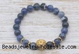 CGB7416 8mm sodalite bracelet with lion head for men or women