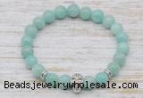 CGB7420 8mm peru amazonite bracelet with skull for men or women