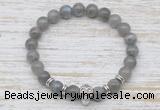 CGB7425 8mm labradorite bracelet with skull for men or women