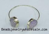 CGB743 20mm coin druzy agate gemstone bangles wholesale