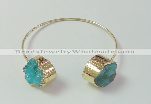 CGB744 20mm coin druzy agate gemstone bangles wholesale