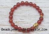 CGB7447 8mm red agate bracelet with buddha for men or women