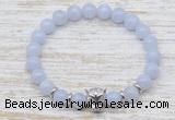 CGB7460 8mm blue lace agate bracelet with leopard head for men or women