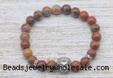 CGB7463 8mm red moss agate bracelet with lion head for men or women