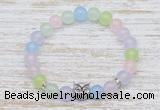 CGB7473 8mm colorful candy jade bracelet with owl head for men or women