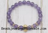 CGB7489 8mm amethyst bracelet with skull for men or women