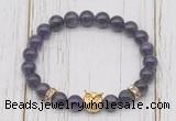 CGB7490 8mm amethyst bracelet with owl head for men or women