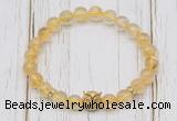 CGB7497 8mm citrine bracelet with owl head for men or women