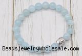 CGB7501 8mm aquamarine bracelet with buddha for men or women