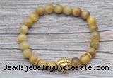 CGB7514 8mm golden tiger eye bracelet with lion head for men or women