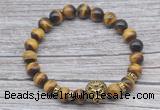 CGB7517 8mm yellow tiger eye bracelet with lion head for men or women