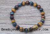 CGB7521 8mm colorfull tiger eye bracelet with buddha for men or women