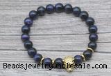 CGB7523 8mm purple tiger eye bracelet with tiger head for men or women