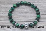 CGB7525 8mm green tiger eye bracelet with lion head for men or women