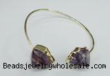 CGB768 13*18mm - 15*20mm faceted nuggets amethyst gemstone bangles