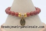 CGB7752 8mm red jaspe bead with luckly charm bracelets