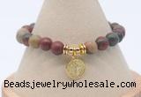 CGB7754 8mm picasso jasper bead with luckly charm bracelets