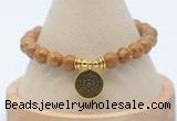 CGB7759 8mm wooden jasper bead with luckly charm bracelets