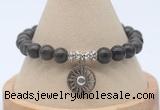 CGB7760 8mm coffee jasper bead with luckly charm bracelets