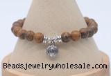 CGB7762 8mm elephant skin jasper bead with luckly charm bracelets