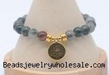 CGB7763 8mm blood jasper bead with luckly charm bracelets