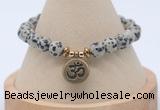 CGB7768 8mm dalmatian jasper bead with luckly charm bracelets