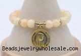 CGB7782 8mm honey jade bead with luckly charm bracelets