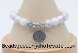 CGB7790 8mm white howlite bead with luckly charm bracelets