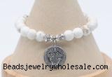 CGB7791 8mm white howlite bead with luckly charm bracelets