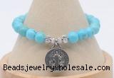 CGB7792 8mm blue howlite bead with luckly charm bracelets