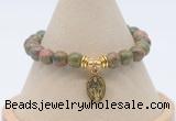 CGB7797 8mm unakite bead with luckly charm bracelets wholesale