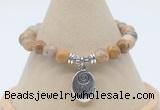 CGB7801 8mm fossil coral bead with luckly charm bracelets