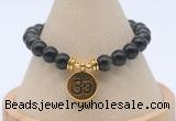 CGB7804 8mm golden obsidian bead with luckly charm bracelets