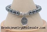 CGB7807 8mm hematite bead with luckly charm bracelets wholesale