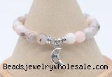 CGB7812 8mm natural pink opal bead with luckly charm bracelets