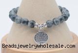 CGB7822 8mm eagle eye jasper bead with luckly charm bracelets