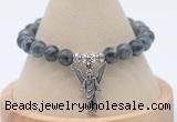 CGB7826 8mm black labradorite bead with luckly charm bracelets